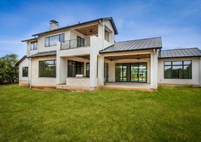 south austin custom home - exterior back yard