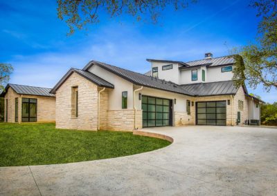 south austin custom home - exterior garage