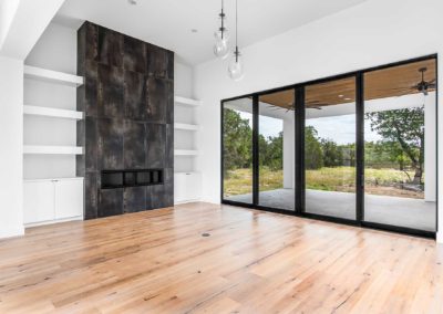 south austin custom home - interior living fireplace